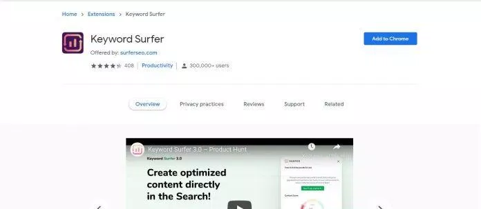 Tải Keyword Surfer Extension (Ảnh: Internet). Tải Keyword Surfer Extension (Ảnh: Internet).
