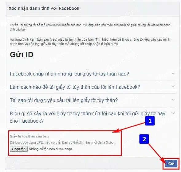 Cách mở khóa tài khoản Facebook bị vô hiệu quá. (Ảnh: Internet)