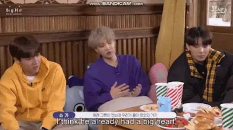 Suga nhận ra Jungkook có trái tim bao dung ngay từ những ngày đầu (Ảnh: Internet)