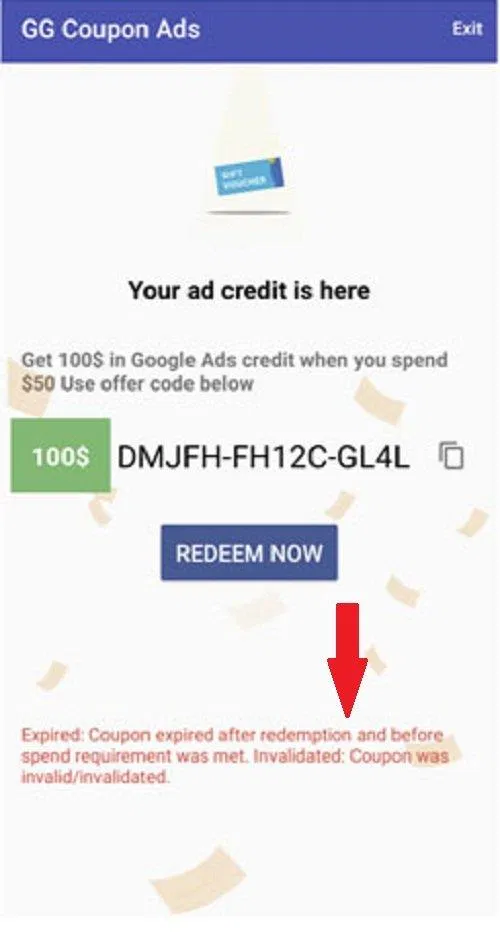 Dòng thông báo nói rằng mã giảm giá đã hết hạn (Ảnh: Internet). Dòng thông báo nói rằng mã giảm giá đã hết hạn (Ảnh: Internet).