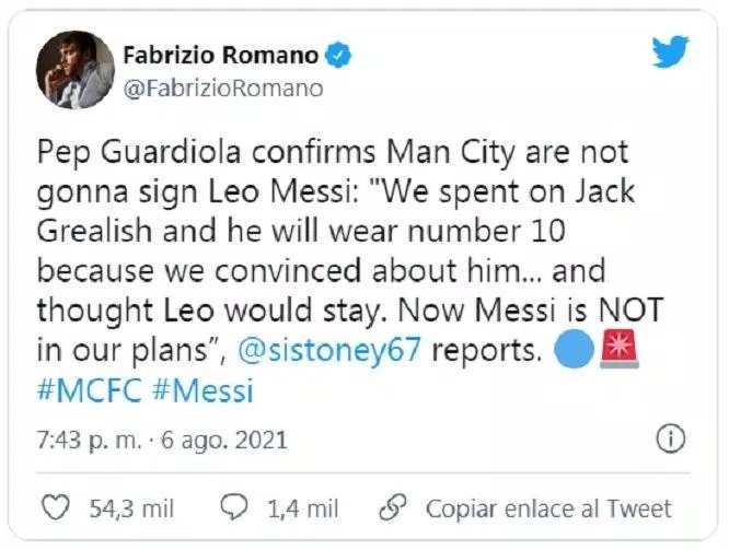 Man City sẽ không cố gắng kéo Messi về mình (Ảnh: Internet).
