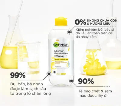 Nước tẩy trang Garnier Micellar Cleansing Water có kết cấu dạng nước lỏng tạo bọt rất nhiều ( Nguồn: internet)
