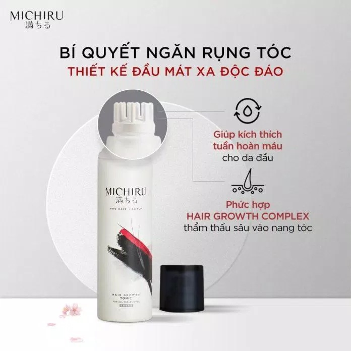Tinh chất Michiru Hair Growth Tonic có khả năng ngăn ngừa rụng tóc và hỗ trợ mọc tóc (Nguồn: Internet).
