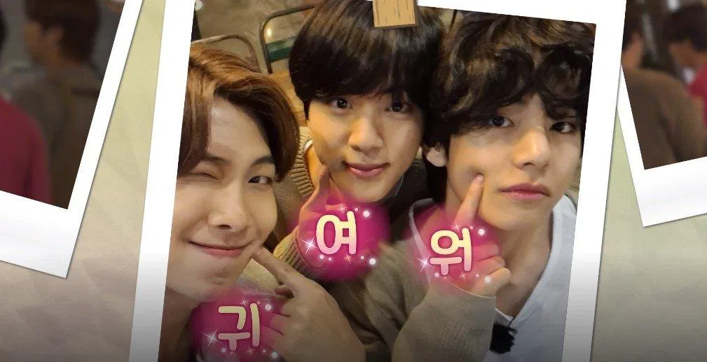 Khi bộ ba Jin-RM-V nhận được hành động đáng yêu (nguồn: ảnh chụp màn hình)