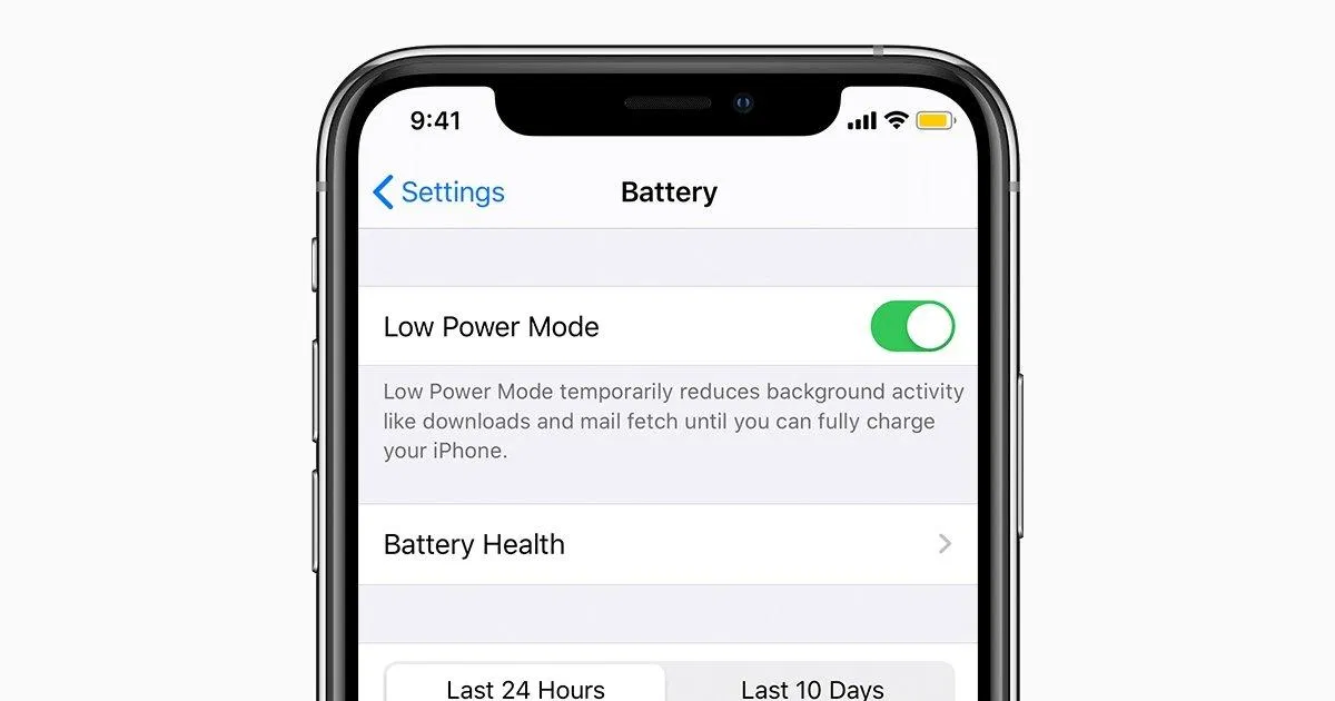 Chế độ Low Power trên iPhone (Ảnh: Internet). Chế độ Low Power trên iPhone (Ảnh: Internet).