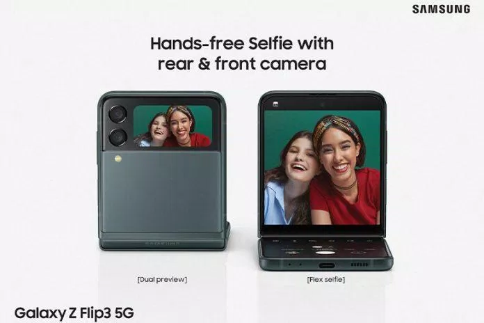 Hình ảnh hiện ở cả hai mặt của Galaxy Z Flip 3 (Ảnh: Internet).
