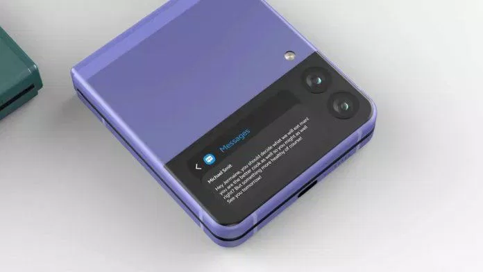 Màn hình phụ bên ngoài của Galaxy Z Flip 3 (Ảnh: Internet). Màn hình phụ bên ngoài của Galaxy Z Flip 3 (Ảnh: Internet).