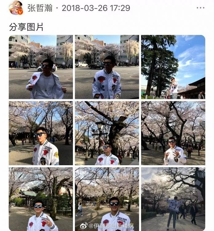 Trương Triết Hạn bị bóc phốt đến tham quan chụp ảnh tại đền (Ảnh: Internet)