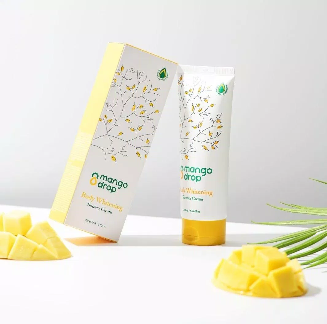 Sữa tắm Mango Drop Body Whitening Shower Cream có thiết kế bao bì dạng tuýp dễ sử dụng và tiện lợi mang đi mọi nơi (Nguồn: Internet)