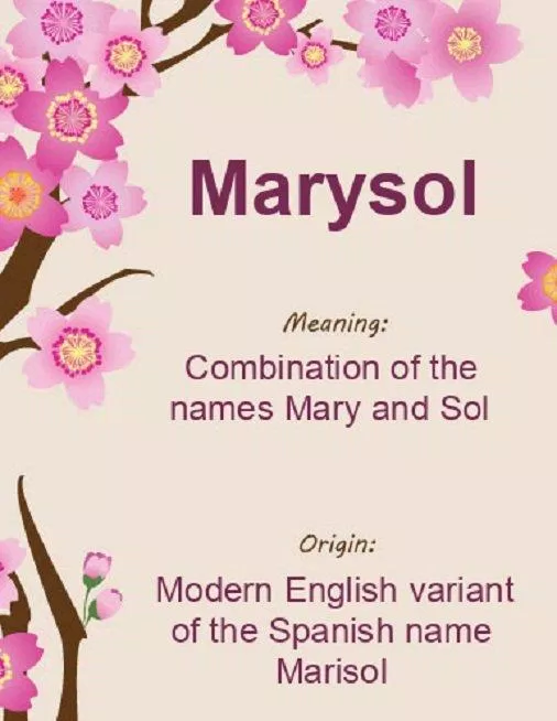 Marysol là tên đẹp dành cho các bạn nữ (Ảnh: Internet).