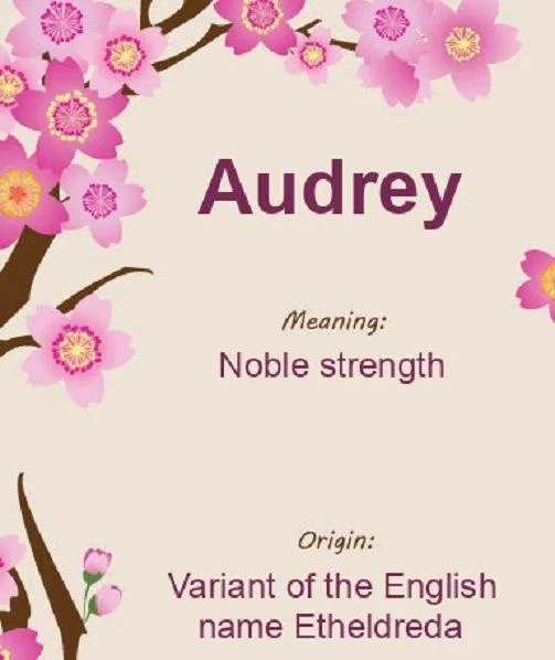 Audrey nghĩa là sức mạnh cao quý (Ảnh: Internet). Audrey nghĩa là sức mạnh cao quý (Ảnh: Internet).