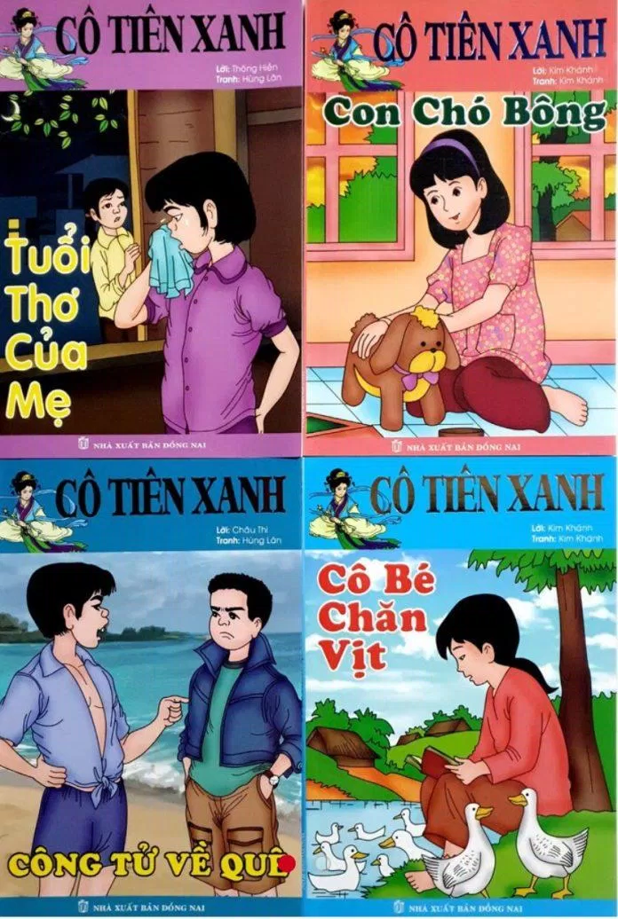 Bìa một số tập truyện Cô Tiên Xanh, (Ảnh: Internet)
