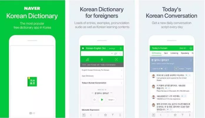 App học tiếng Hàn miễn phí Từ điển tiếng Hàn NAVER (Ảnh: Internet).