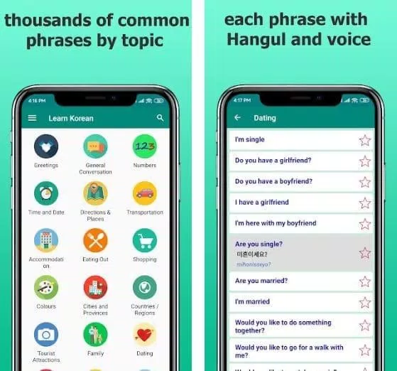 App học tiếng Hàn miễn phí Learn Korean Offline (Ảnh: Internet). App học tiếng Hàn miễn phí Learn Korean Offline (Ảnh: Internet).