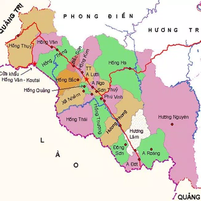 Vị trí địa lí A Lưới qua bản đồ (Nguồn: Internet). Vị trí địa lí A Lưới qua bản đồ (Nguồn: Internet).