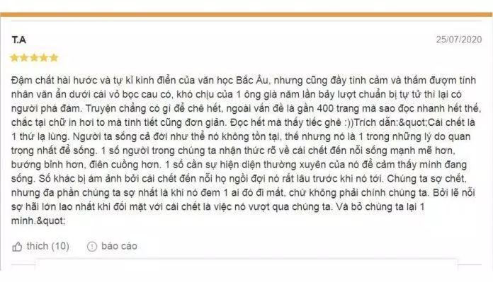 Cảm nhận của bạn đọc về cuốn sách (Ảnh: BlogAnChoi). Cảm nhận của bạn đọc về cuốn sách (Ảnh: BlogAnChoi).