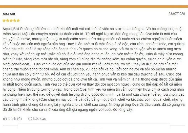 Cảm nhận của bạn đọc về cuốn sách (Ảnh: BlogAnChoi). Cảm nhận của bạn đọc về cuốn sách (Ảnh: BlogAnChoi).
