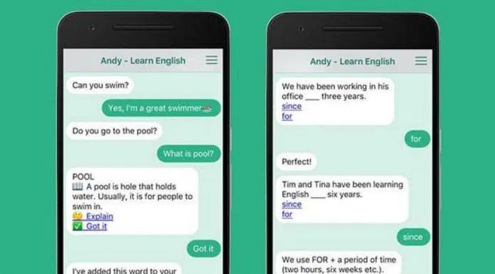 Học tiếng Anh giao tiếp 1-1 với ứng dụng Andy English (Ảnh: Internet). Học tiếng Anh giao tiếp 1-1 với ứng dụng Andy English (Ảnh: Internet).