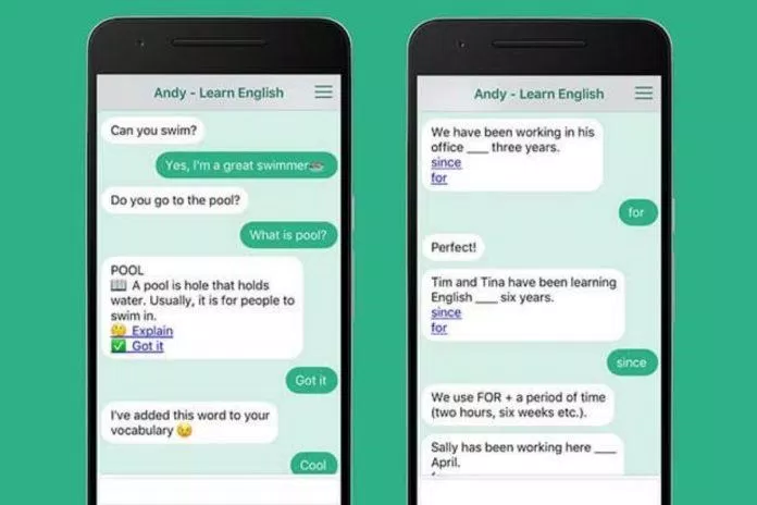 Học tiếng Anh giao tiếp 1-1 với ứng dụng Andy English (Ảnh: Internet).