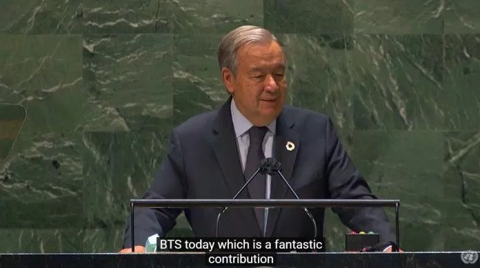 Tổng thư ký Liên Hợp Quốc António Guterres đã nhắc đến BTS (Ảnh: Internet)