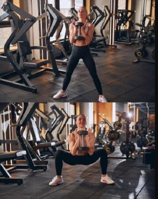 Tư thế sumo squat chuẩn (Ảnh: Internet). Tư thế sumo squat chuẩn (Ảnh: Internet).