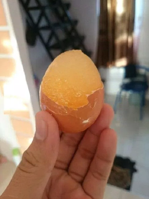 Quả trứng sống lấy ra từ tủ đá (Ảnh: Internet).