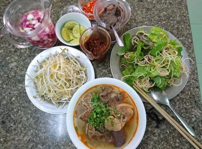 Món bún bò của quán, (Ảnh: Internet)