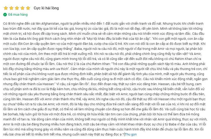 Cảm nhận của độc giả về cuốn sách Người Đua Diều. (Ảnh: BlogAnChoi)
