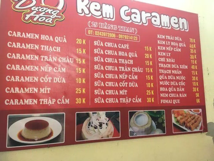 Menu quán caramen Hàng Than, (Ảnh: Internet)