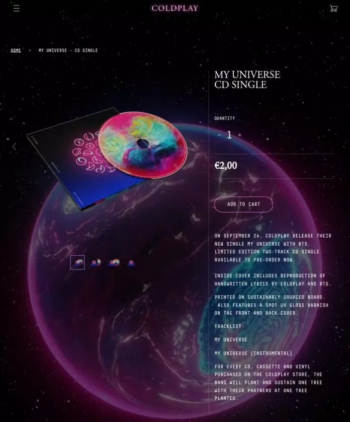 Hình ảnh lung linh về CD Single My Universe (Ảnh: Internet)