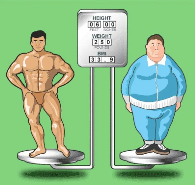 Hai người có BMI giống nhau nhưng cơ thể hoàn toàn khác nhau (Ảnh: Internet).