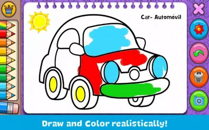 "Coloring & Learn" là một ứng dụng đơn giản giúp trẻ phát huy trí tưởng tượng của mình qua những bức tranh (Ảnh: Internet).