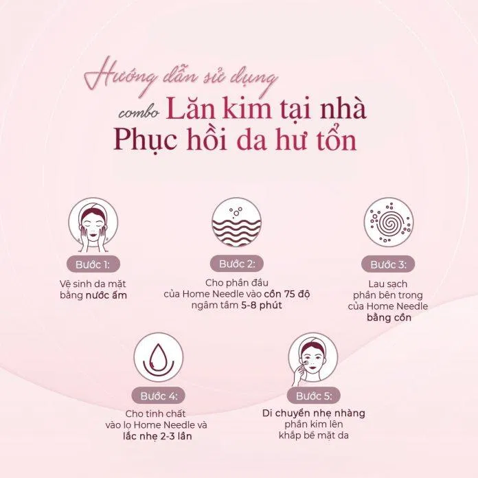 Combo Home Needle và DNA Polynucleotides cần được sử dụng trên nền da sạch, đủ ẩm (Nguồn: Internet).