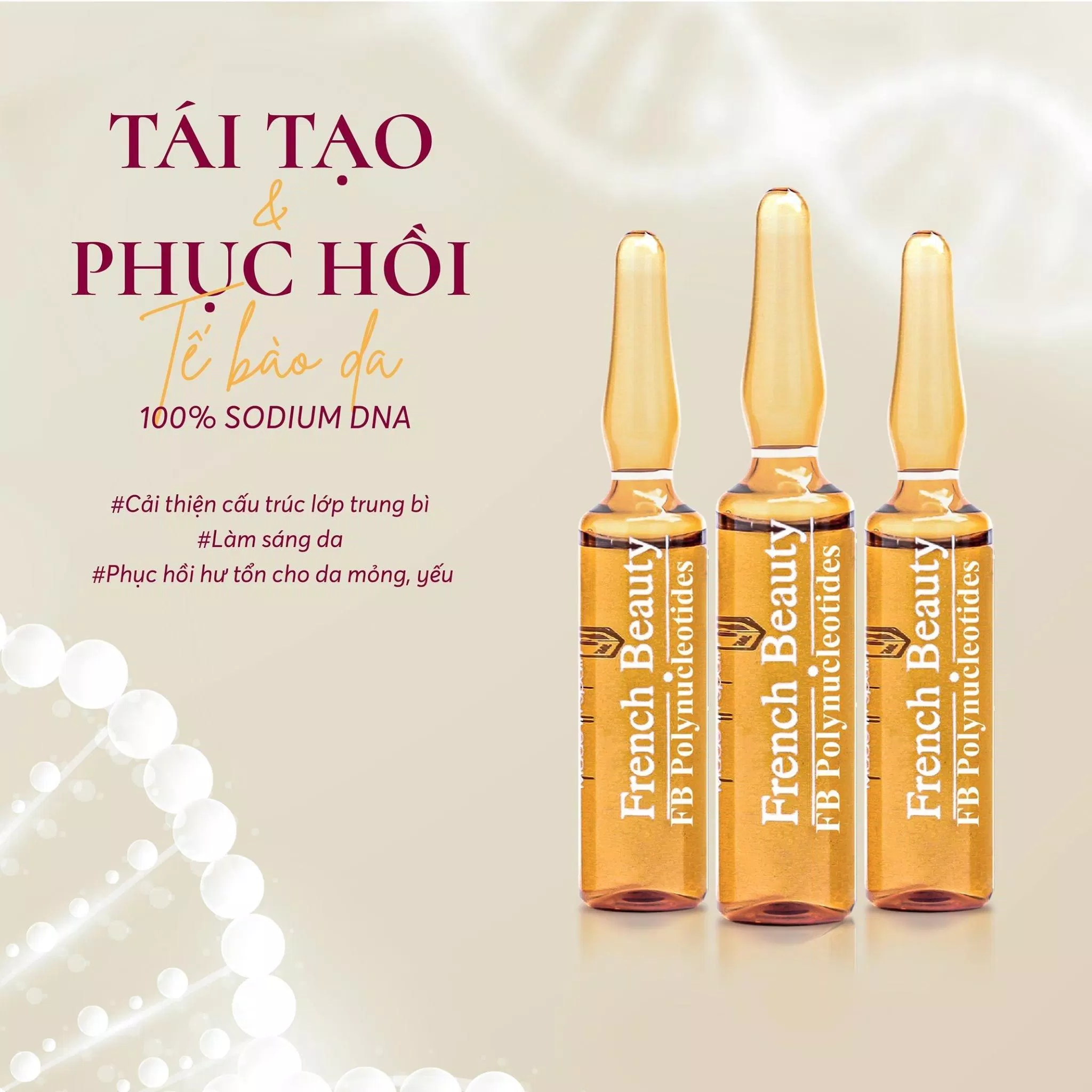 Tinh chất DNA Polynucleotides chỉ chứa 1 thành phần nhưng giúp da tái tạo tầng sâu vô cùng hiệu quả (Nguồn: Internet).