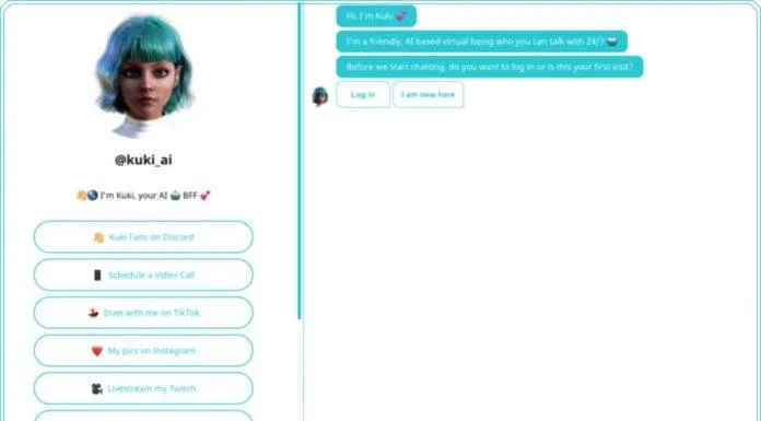 Giao diện màn hình trò chuyện của AI chatbot Kuki (Ảnh: Internet). Giao diện màn hình trò chuyện của AI chatbot Kuki (Ảnh: Internet).