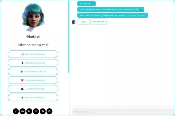 Giao diện màn hình trò chuyện của AI chatbot Kuki (Ảnh: Internet).