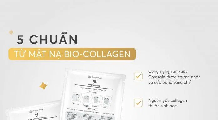 Mặt nạ Derma Production Bio-Collagen được thiết kế ôm sát khuôn mặt (Nguồn: Internet).