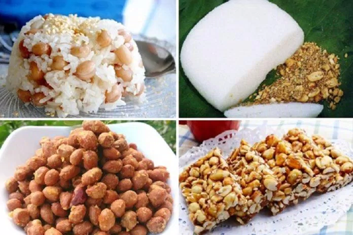 Lạc có thể chế biến thành nhiều món ăn ngon. Tuy nhiên không nên ăn trong lúc đói (Ảnh: Internet). Lạc có thể chế biến thành nhiều món ăn ngon. Tuy nhiên không nên ăn trong lúc đói (Ảnh: Internet).