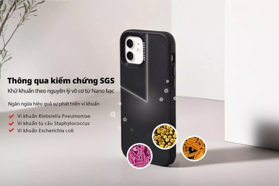 Lớp phủ nano bạc của ốp DEVILCASE Pro đạt chuẩn SGS chống được nhiều loại vi khuẩn nguy hiểm (Ảnh: DevilCase).