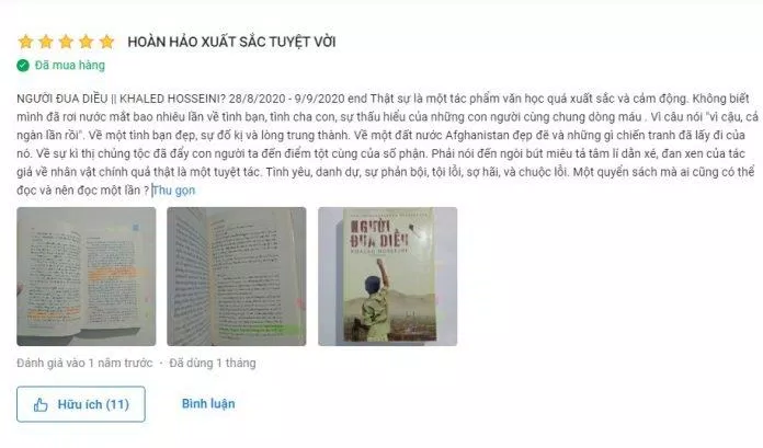 Cảm nhận của độc giả về cuốn sách Người Đua Diều. (Ảnh: BlogAnChoi)