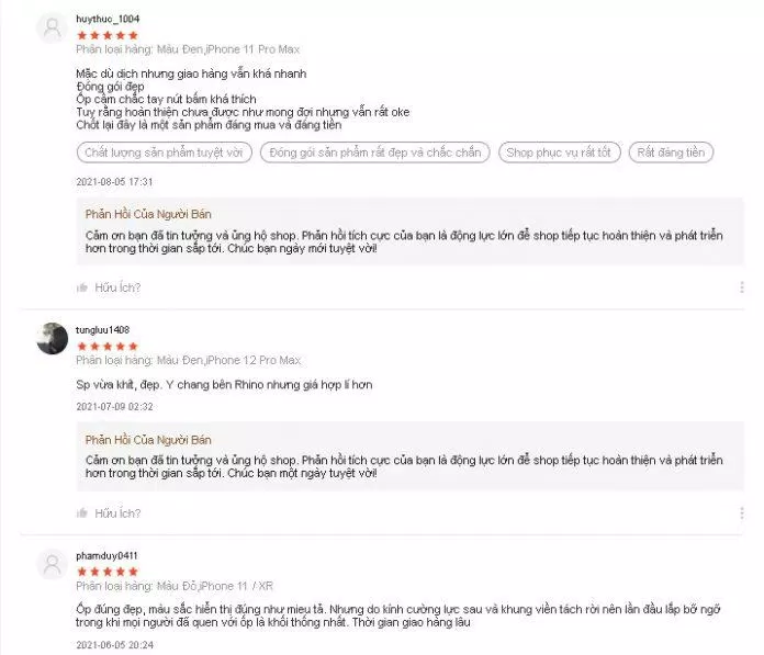 Đánh giá về ốp lưng DEVILCASE trên Shopee (Ảnh: BlogAnChoi). Đánh giá về ốp lưng DEVILCASE trên Shopee (Ảnh: BlogAnChoi).