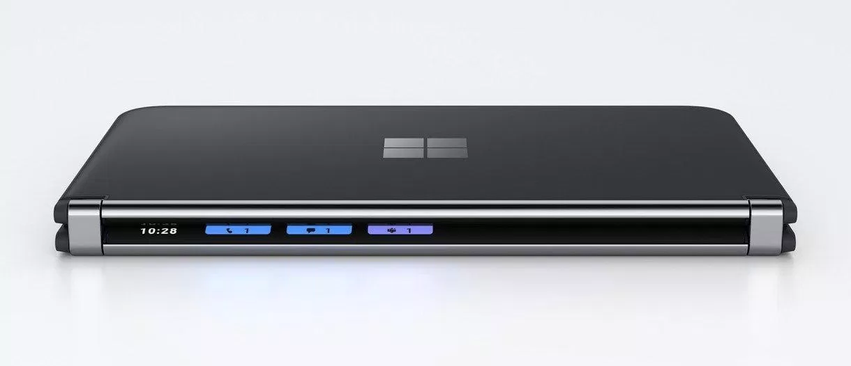 Surface Duo 2 có màn hình mới ở cạnh dọc theo bản lề hiển thị các thông báo (Ảnh: Internet). Surface Duo 2 có màn hình mới ở cạnh dọc theo bản lề hiển thị các thông báo (Ảnh: Internet).