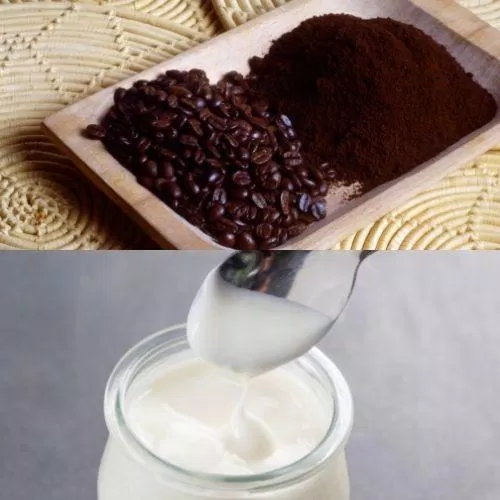 Bã cà phê kết hợp với sữa chua