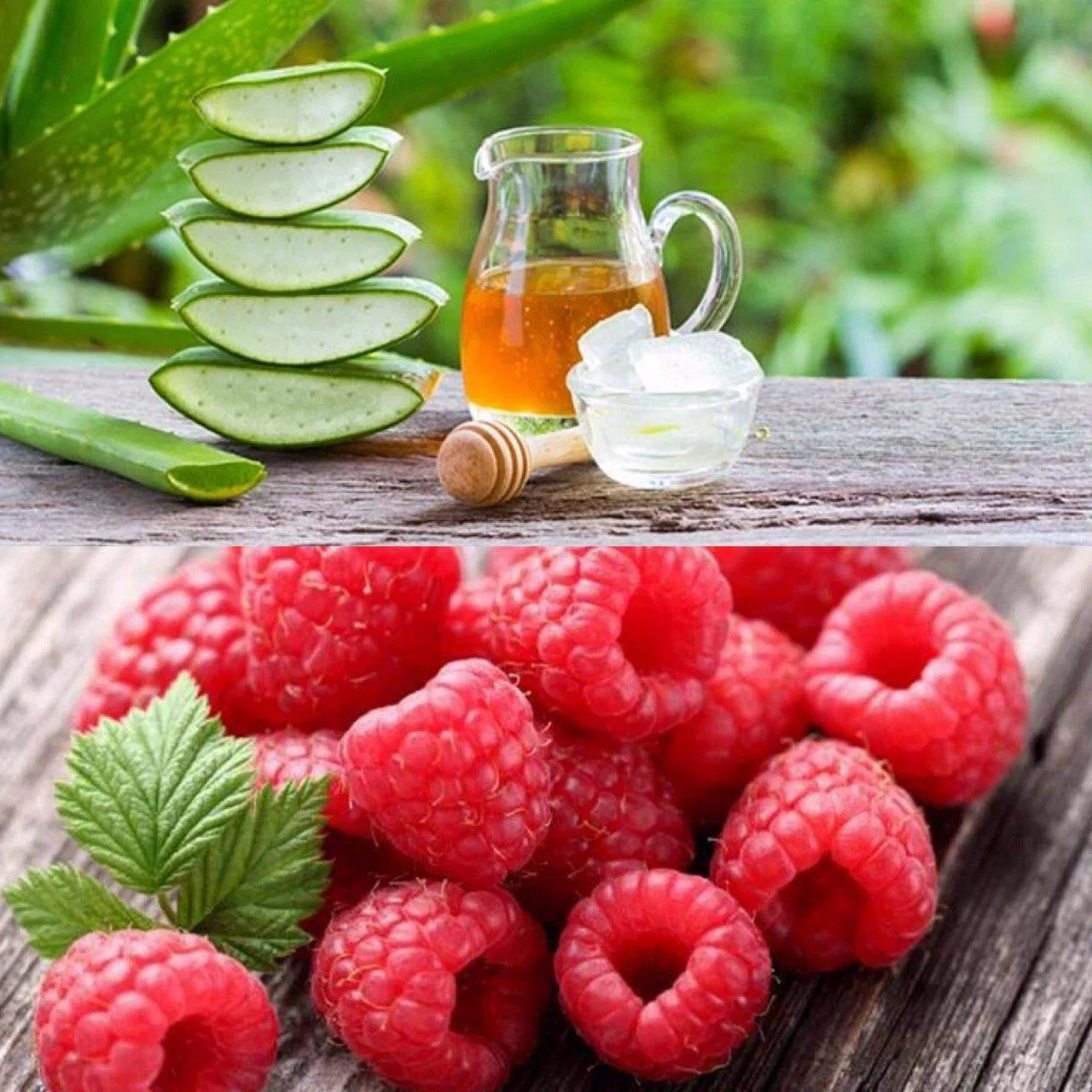 Mâm xôi, nha đam và mật ong kết hợp có rất nhiều tác dụng (Nguồn: Internet)