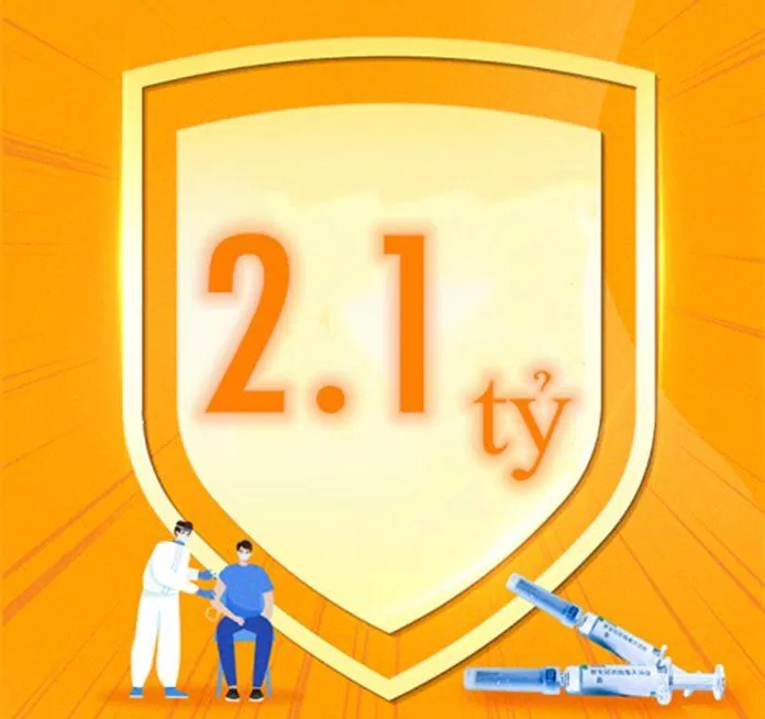Tính đến ngày 5 tháng 9 năm 2021, Trung Quốc đã tiêm hơn 2,1 tỷ liều vắc xin (Nguồn: Internet).
