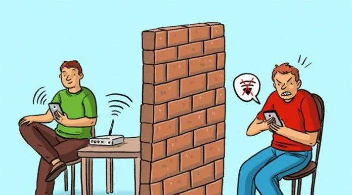 WiFi bị chậm do các vật cản như bức tường (Ảnh: Internet). WiFi bị chậm do các vật cản như bức tường (Ảnh: Internet).