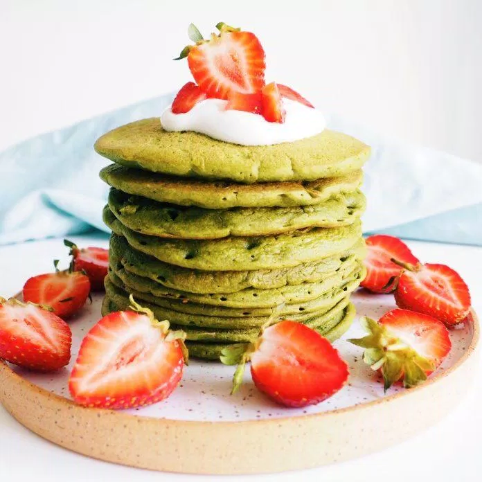 Bánh pancake matcha yến mạch (Ảnh: Internet). Bánh pancake matcha yến mạch (Ảnh: Internet).