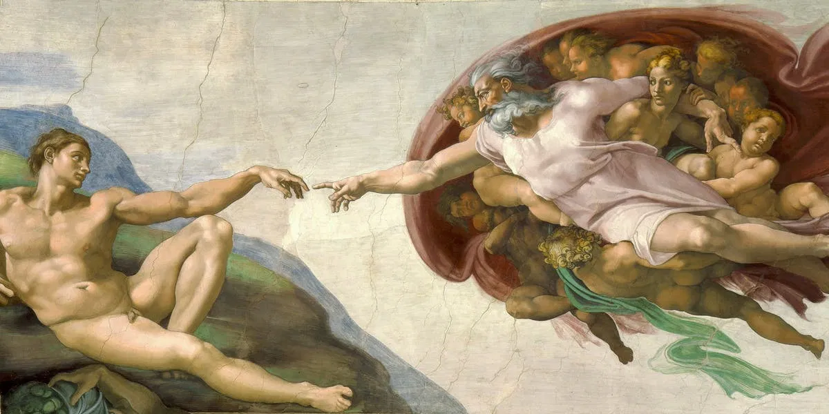 Bức vẽ The creation of Adam. (Nguồn: Internet) Bức vẽ The creation of Adam. (Nguồn: Internet)