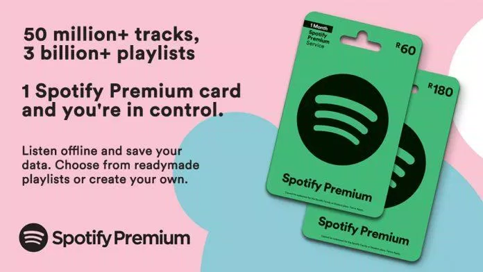 Thẻ quà tặng Spotify Premium (Ảnh: Internet)