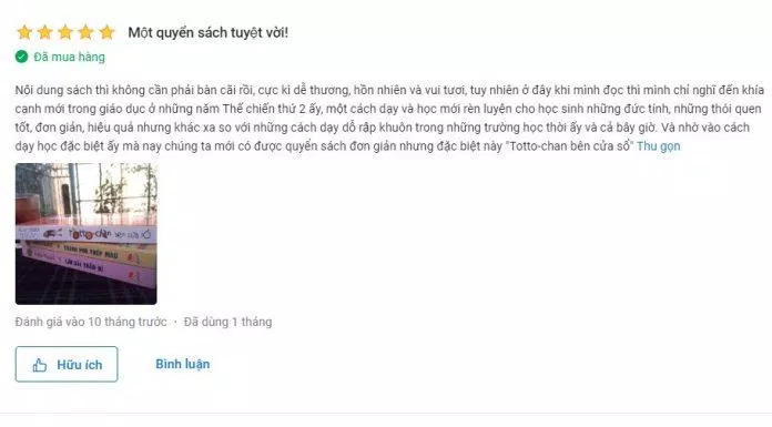 Cảm nhận của độc giả về cuốn sách Tottochan bên cửa sổ. (Ảnh: BlogAnChoi)